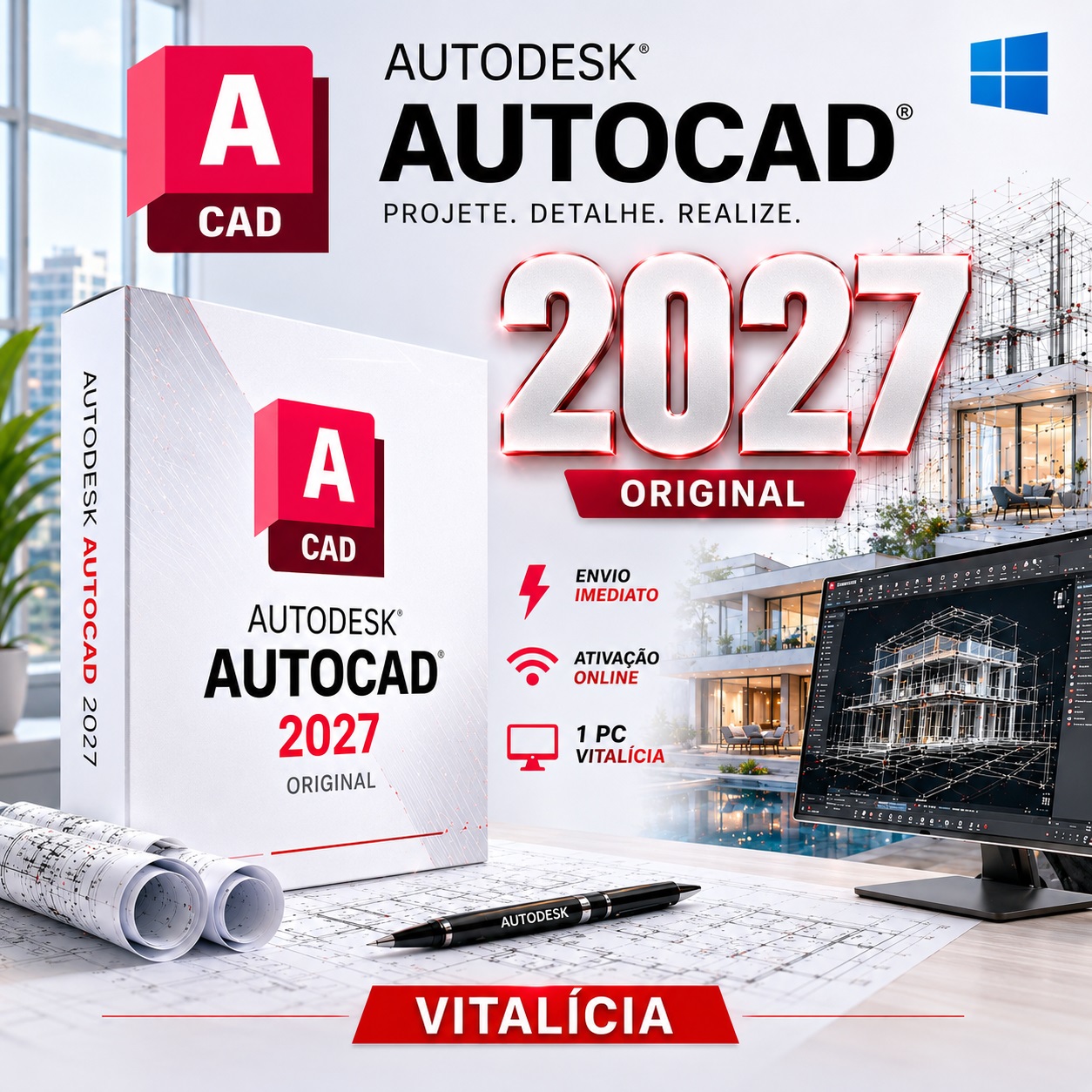 AutoCAD - 2027 (LICENÇA VITALÍCIA / WINDOWS)